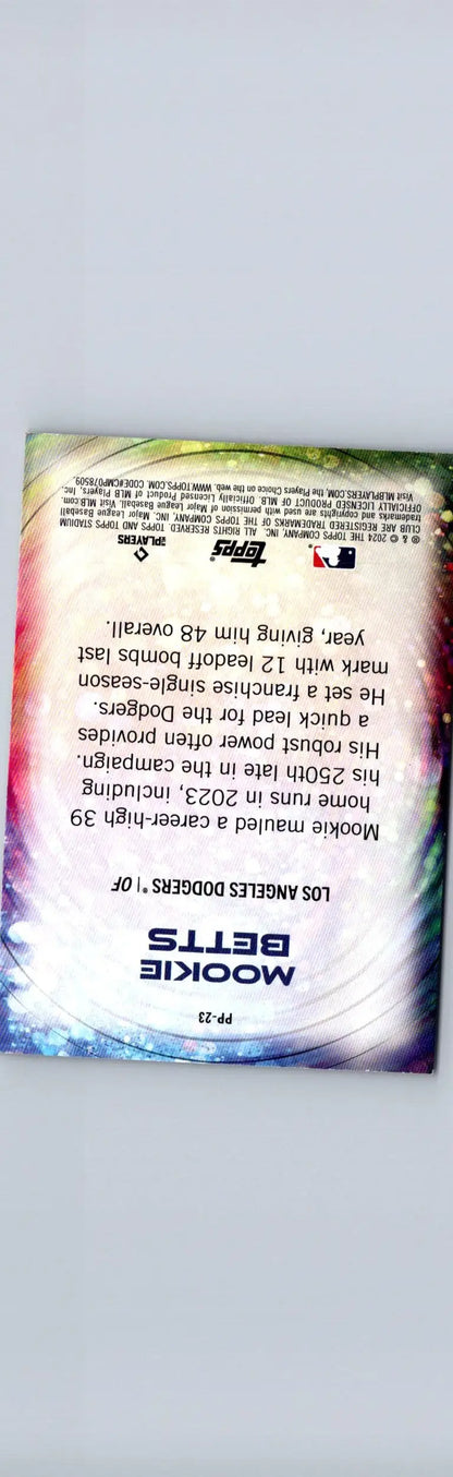 Mookie Betts baseball card from 2024 Stadium Club Betts Power Packed set