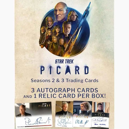 2024 Star Trek Picard trading cards box featuring autograph cards and relic cards