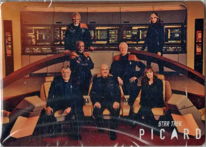 Star Trek Picard crew on bridge set featured in 2024 Metal Case Topper Card CT1