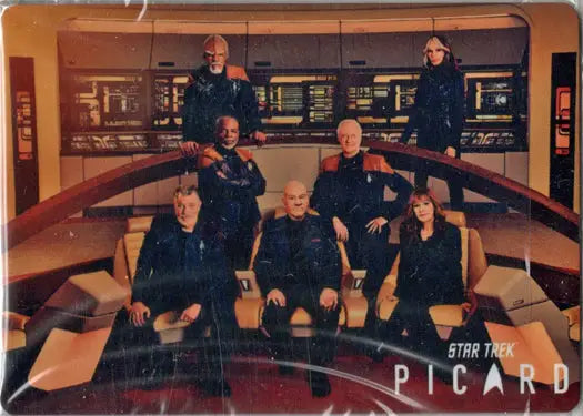 Star Trek Picard crew on bridge set featured in 2024 Metal Case Topper Card CT1