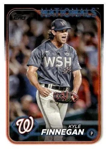 Original gloss Kyle Finnegan NM-MT baseball card from 2024 Topps #153 Nationals