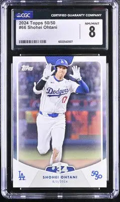 Graded Shohei Ohtani baseball card from 2024 Topps 50/50 series CGC 8