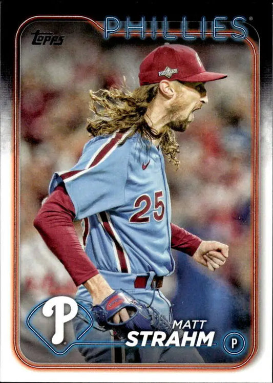 Matt Strahm Phillies baseball card from 2024 Topps #528 NM-MT