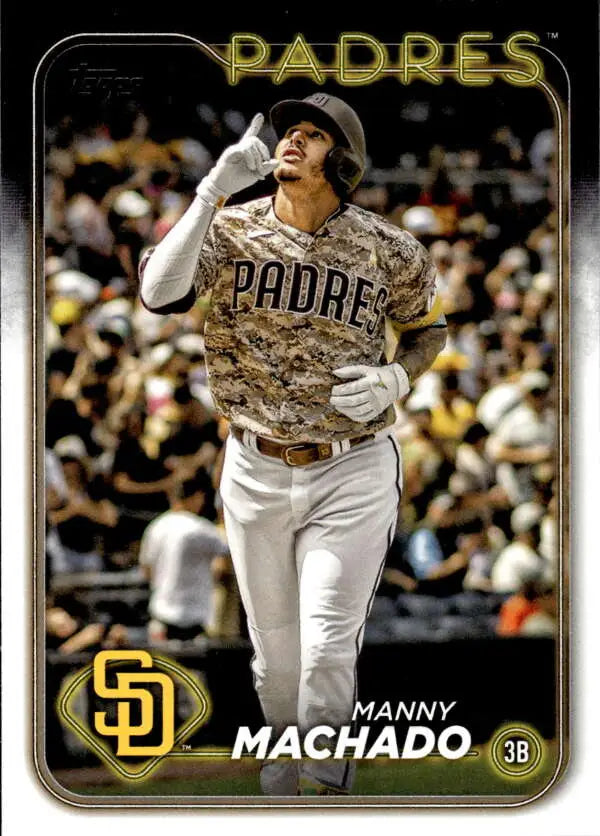 Manny Machado San Diego Padres baseball card in camouflage uniform, 2024 Topps #550