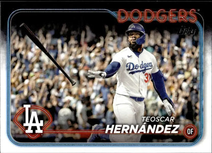 Teoscar Hernandez Los Angeles Dodgers baseball card in white home uniform