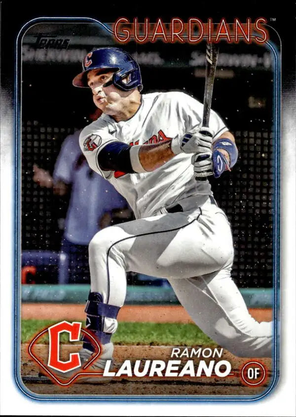 Ramon Laureano batting in white uniform on Cleveland Guardians baseball card 2024 Topps #645