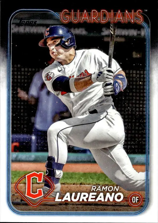 Ramon Laureano batting in white uniform on Cleveland Guardians baseball card 2024 Topps #645
