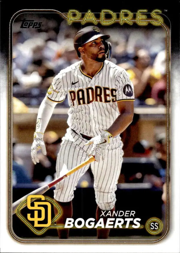 Xander Bogaerts San Diego Padres Baseball Card in white pinstriped uniform