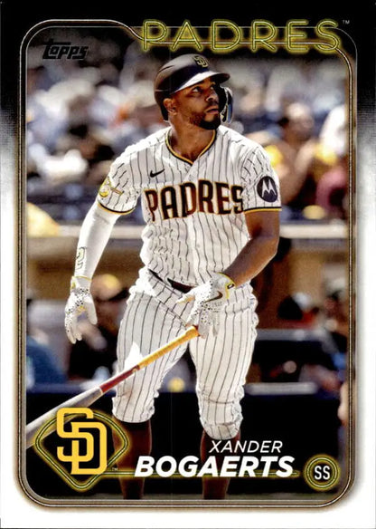 Xander Bogaerts San Diego Padres Baseball Card in white pinstriped uniform
