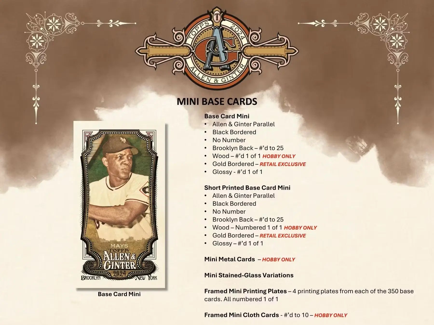 Baseball card product description for 2024 Topps Allen & Ginter Blaster Box with refractor parallel