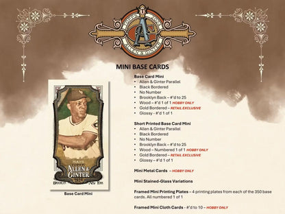 Baseball card product description for 2024 Topps Allen & Ginter Blaster Box with refractor parallel