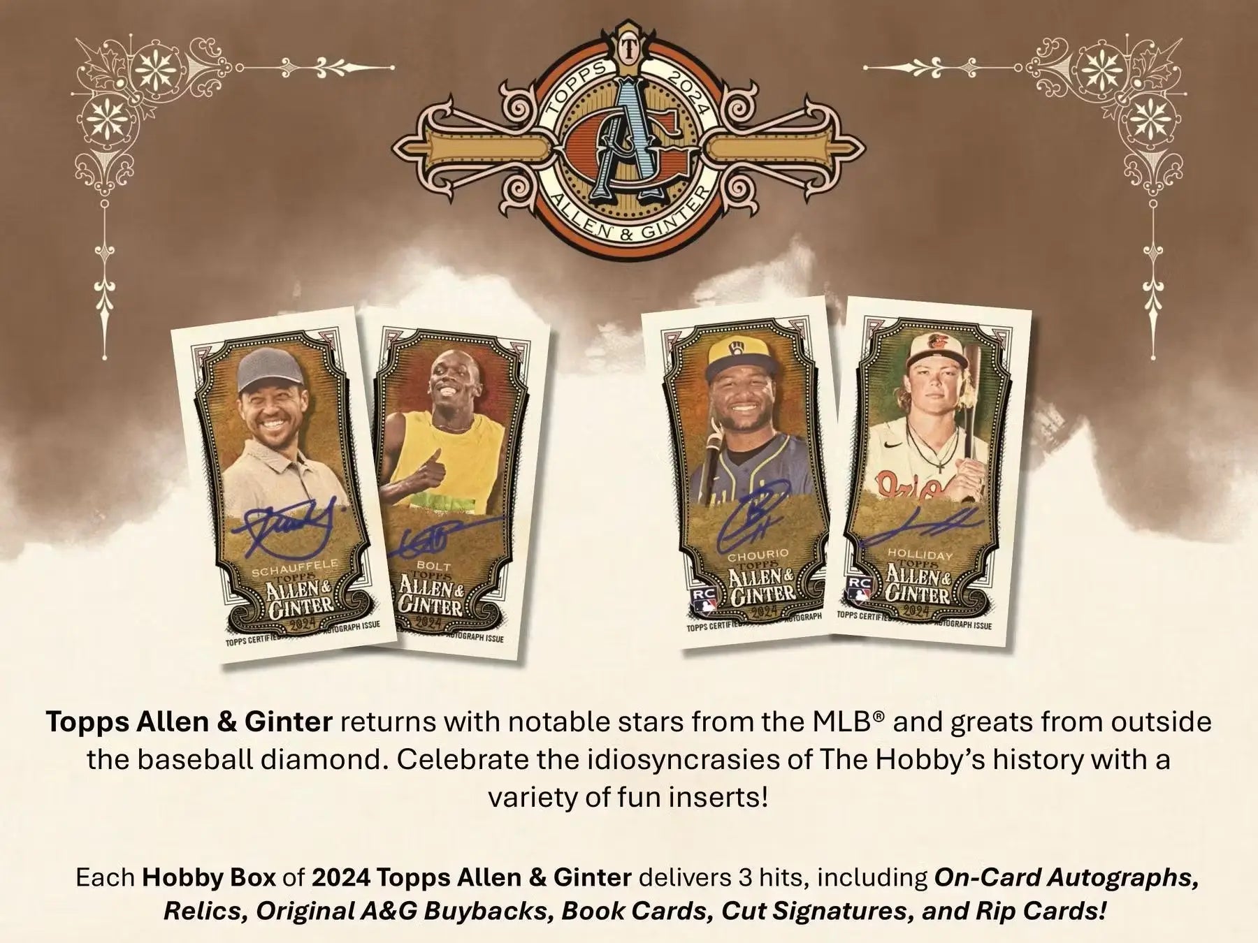 2024 Topps Allen & Ginter Baseball 8-Pack Blaster Box with top baseball cards and refractor parallels