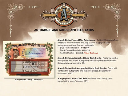 2024 Topps Allen & Ginter Baseball autograph relic card with base card and refractor parallel