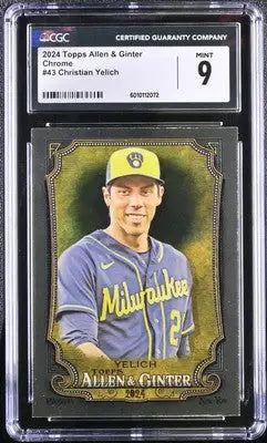 Graded Christian Yelich baseball card from 2024 Topps Allen & Ginter CGC 9