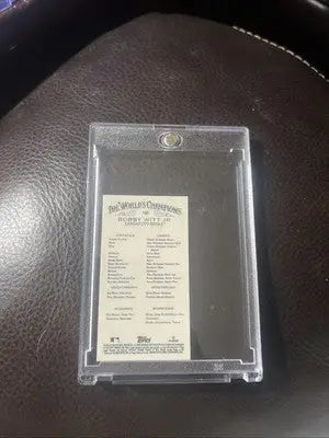 Baseball card in clear case 2024 Topps Allen Ginter Chrome Bobby Witt Jr. #100