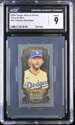 Graded Ginter Clayton Kershaw baseball card from Topps Allen & Ginter 2024 series
