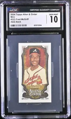 Graded Ginter Fred McGriff baseball card from 2024 Topps Allen & Ginter series