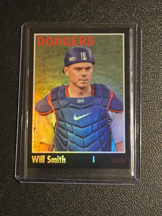 Will Smith Black Foilboard baseball card from 2024 Topps Archives featuring Dodgers catcher
