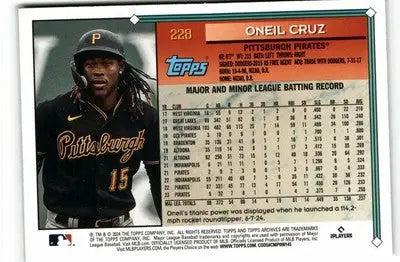 Oneil Cruz baseball card from 2024 Topps Archives series highlighting the top prospect