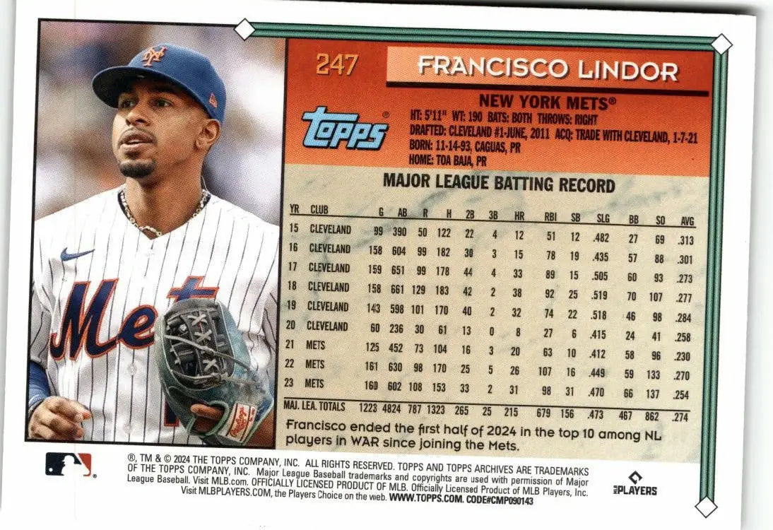 2024 Topps Archives Francisco Lindor baseball card collectible artwork display