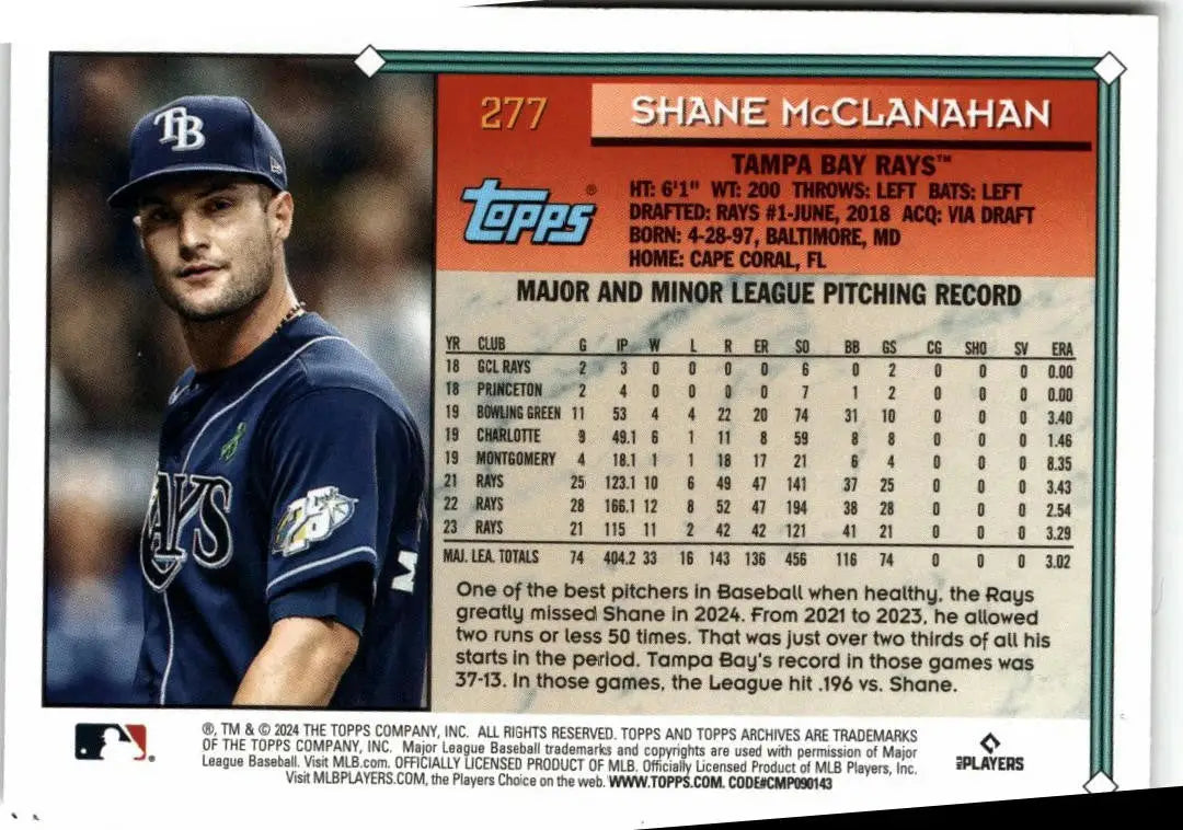 2024 Topps Archives Shane McClanahan baseball card collectible product