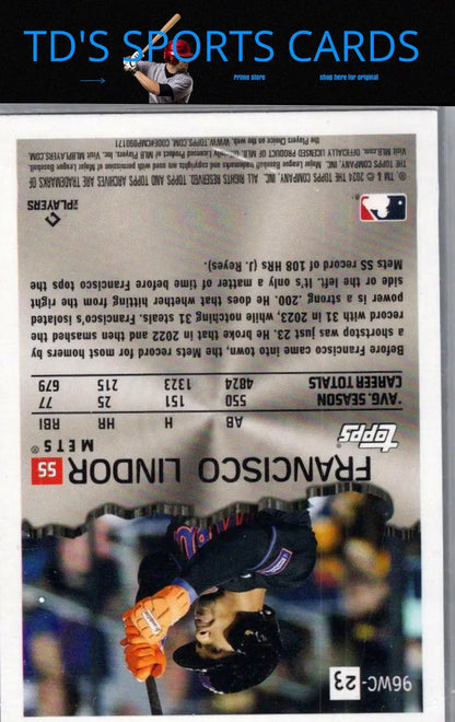 Baseball card of Francisco Lindor from 2024 Topps Archives Baseball Wrecking Crew