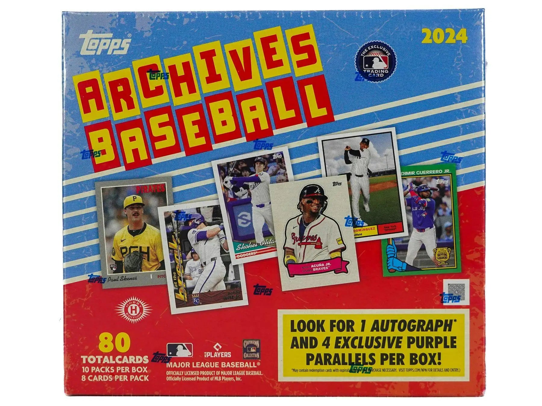 2024 Topps Archives Baseball Collector Box with serial numbered parallels and parallels