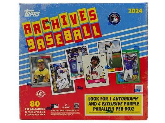 2024 Topps Archives Baseball Collector Box with serial numbered parallels and parallels