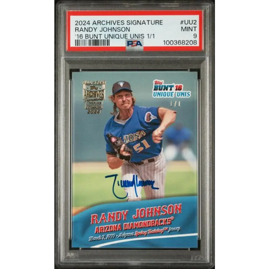 2024 Topps Archives Signature #UU2 Randy Johnson PSA 9 MINT Auto 1/1 Arizona Diamondbacks Baseball Card