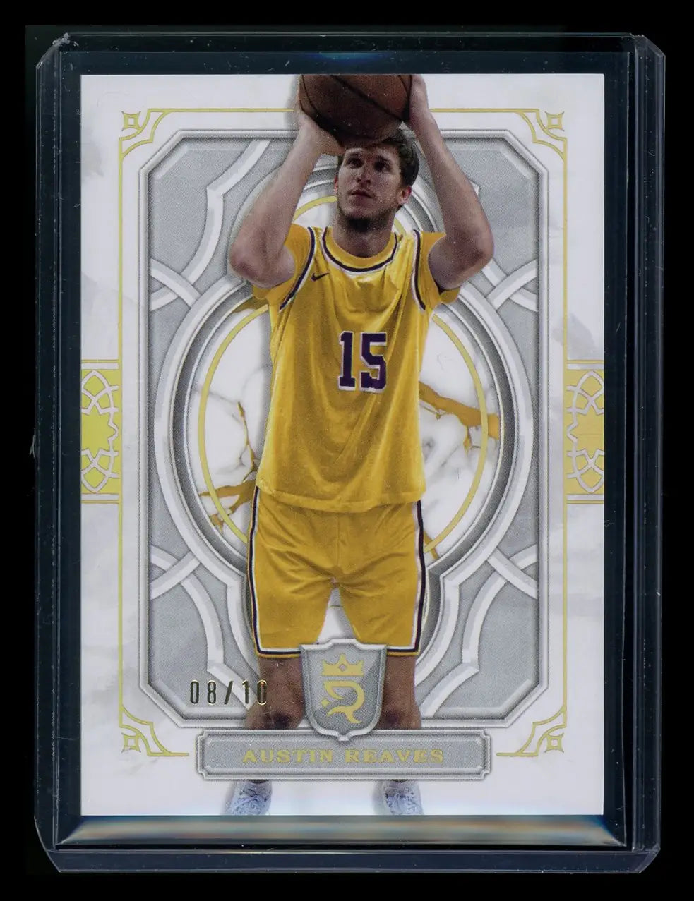 Basketball trading card featuring Austin Reaves in yellow jersey from 2024 Topps series