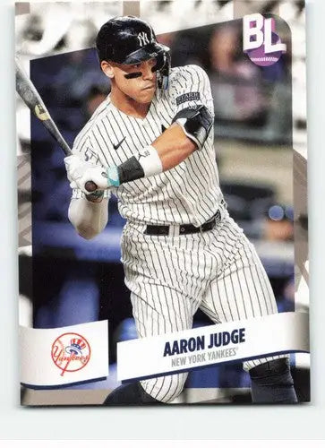 Original gloss baseball card of Aaron Judge from Topps Big League 2024 Yankees