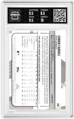 Graded 2024 Topps Big League Electric Orange foil Corbin Carroll baseball card