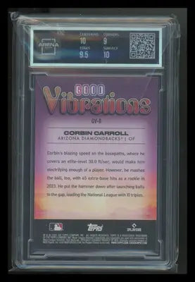 Graded Corbin Carroll baseball card from 2024 Topps Big League Good Vibrations series