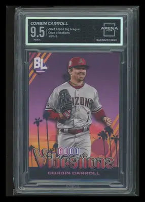 Graded Corbin Carroll baseball card from Topps Big League Good Vibrations series