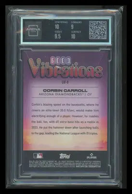 Graded Corbin Carroll baseball card from 2024 Topps Big League Good Vibrations series