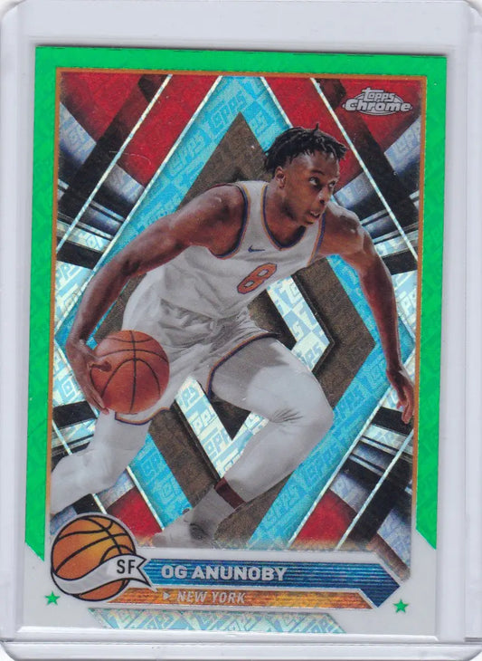 2024 TOPPS CHROME #123 OG ANUNOBY GREEN LOGO- NEW YORK KNICKS - Trading Card