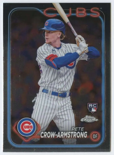 Pete Crow-Armstrong Chicago Cubs Topps Chrome rookie baseball card in pristine condition