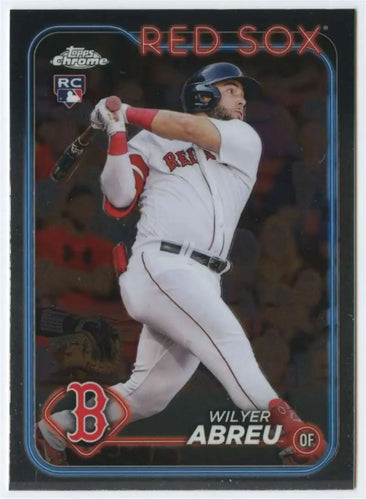 Wilyer Abreu Boston Red Sox rookie baseball card from 2024 Topps Chrome series