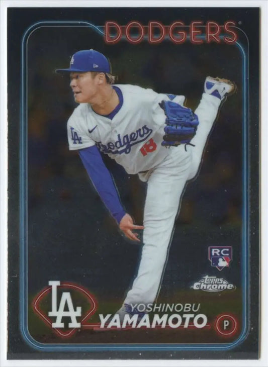 Yoshinobu Yamamoto 2024 Topps Chrome Rookie Card for Los Angeles Dodgers collectors