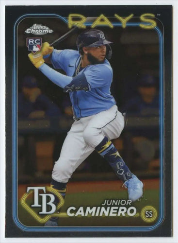 2024 Topps Chrome Junior Caminero Tampa Bay Rays baseball card rookie NM-MT