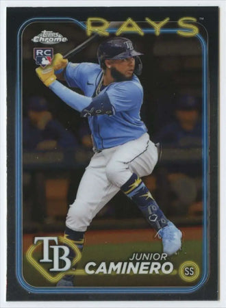 2024 Topps Chrome Junior Caminero Tampa Bay Rays baseball card rookie NM-MT
