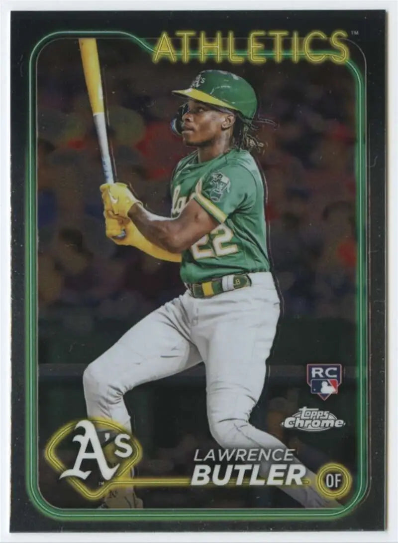 Baseball trading card of Lawrence Butler of the Oakland Athletics from 2024 Topps Chrome