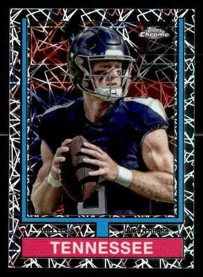 Football lazer refractor trading card featuring Tennessee quarterback Will Levis in 2024 Topps Chrome