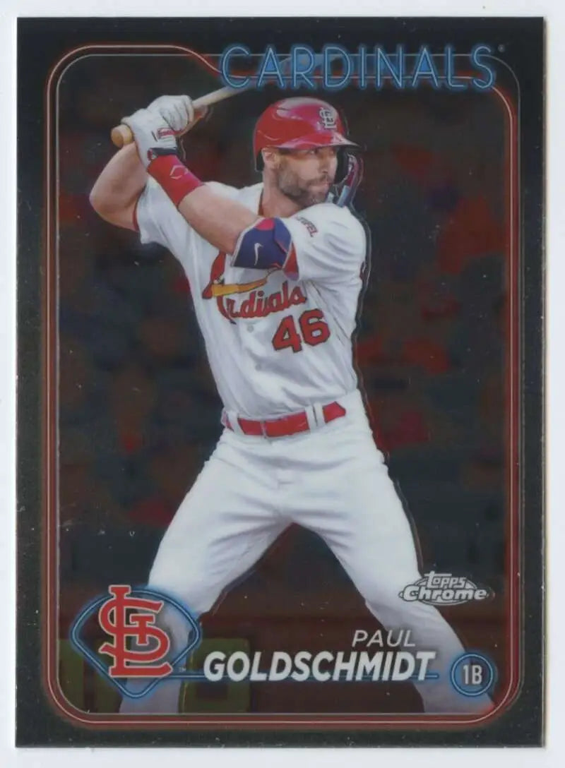 Topps Chrome Paul Goldschmidt Baseball Card featuring St. Louis Cardinals player in white uniform