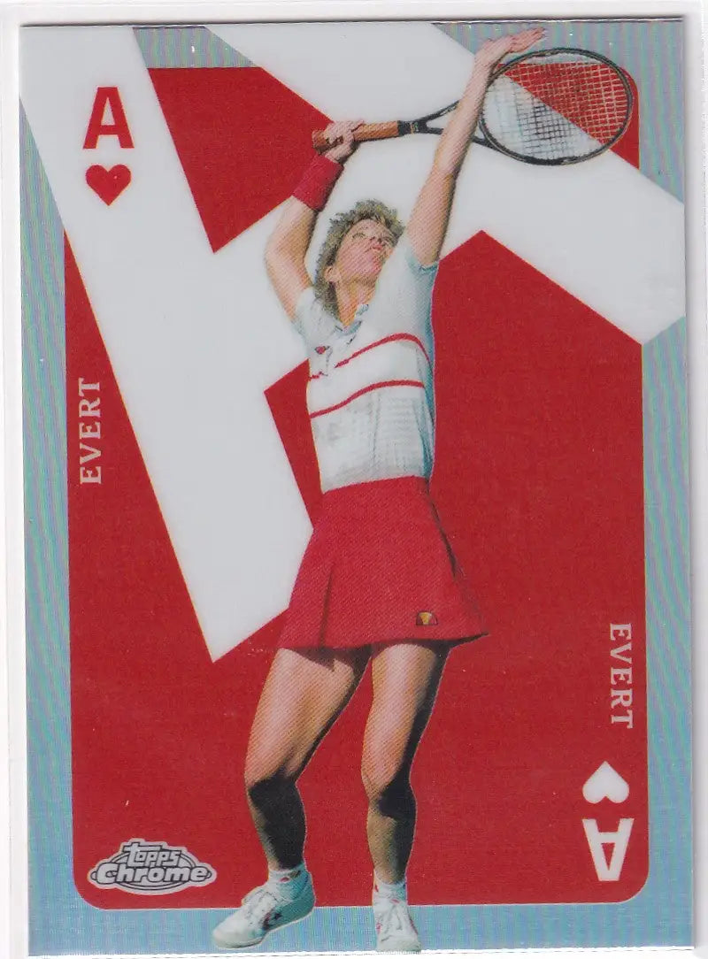 Playing card of tennis player Chris Evert in Topps Chrome Aces design