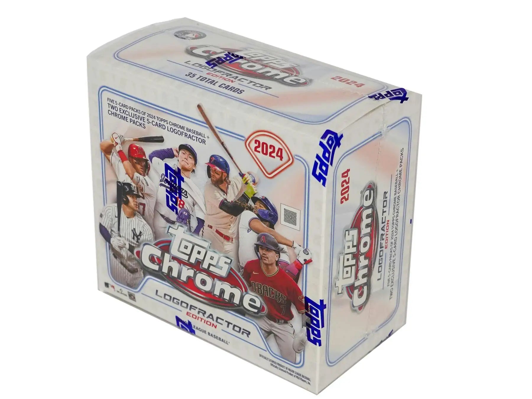 2024 Topps Chrome Baseball Logofractor Edition Box showing Topps Chrome baseball card packaging