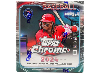 2024 Topps Chrome Baseball Monster Box with red refractor and speckle refractor parallels