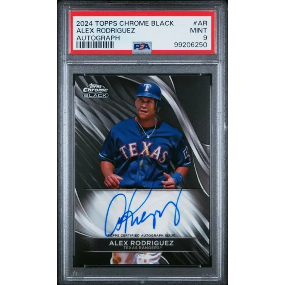 2024 Topps Chrome Black #CBA-AR Alex Rodriguez PSA 9 MINT Auto Texas Rangers Baseball Card