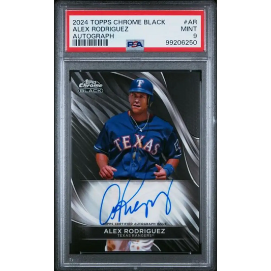2024 Topps Chrome Black #CBA-AR Alex Rodriguez PSA 9 MINT Auto Texas Rangers Baseball Card