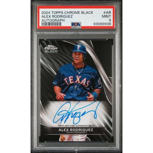 2024 Topps Chrome Black #CBA-AR Alex Rodriguez PSA 9 MINT Auto Texas Rangers Baseball Card